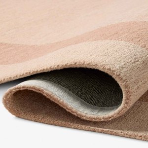 Luxury Blush Pink Striped Hand Tufted Wool Rug Neutral Modern Area Carpet Minimalist Home Decor Custom Size Rug Living Room Rug - Product Image 3