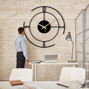 Modern Black Metal <b>Wall</b> <b>Clock</b> Minimalist Open Face <b>Decorative</b> <b>Clock</b> <b>for</b> Living Room Home Office Bedroom Interior Decor - Product Image 4