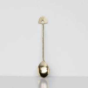 Cucharas de Latón Bañadas en Oro con Diseño de Arcoíris para Hogar y Hoteles, Cucharas de Mesa para Cena, Mejores Precios de Venta - Product Image 2