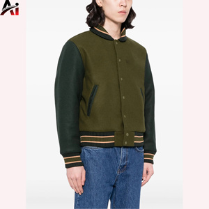 Veste universitaire personnalisée en gros pour hommes – Blouson de baseball premium style streetwear tendance - Product Image 2