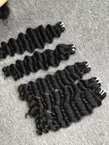 Venta al por mayor de Color Natural de doble dibujado Virgen Remy Extensiones de cabello Funmi Deep Curly Hair Bundles con cierre de encaje Peluca - Product Image 3