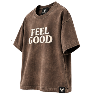Oversized <b>Vintage</b> Wash Brown <b>Graphic</b> T Shirt Custom Printed Streetwear Short Sleeve <b>Tee</b> Shirt Manufacturer Wholesale for Men - Product Image 1