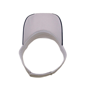 Visière unisexe de qualité supérieure en polyester blanc et bleu marine avec bord incurvé, ajustement réglable pour une utilisation estivale en extérieur, pour adultes - Product Image 5