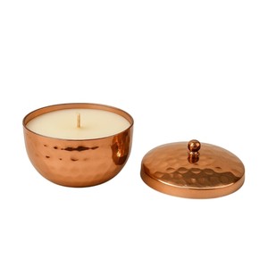 Wholesale Classic <b>Decorative</b> Hammered Copper Metal Candle <b>Jar</b> With Lid Candle Holder For Home Decoration Festival Decoration - Product Image 1