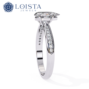 Solitaire Lab-grown Diamond <b>Indian</b> Wedding <b>Rings</b> Vvs d Oval Pear Cut Pure Gold Engagement Synthetic Diamond <b>Ring</b> - Product Image 3