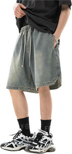 Pantalones cortos de mezclilla rasgados para hombre, a la moda, estilo urbano, informales, ligeros, para verano - Product Image 3