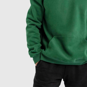 Sweat-shirt à capuche vert pour homme, coupe ample, décontracté, en polaire, couleur unie, avec poches, pour l'automne - Product Image 3