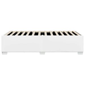 Base de Cama Individual en Cuero Sintético Blanco, Madera Contrachapada y Madera de Ingeniería, Duradera y Elegante - Product Image 5