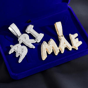 Luxury <b>Money</b> Nameplate Pendant With Moissanite Diamond Iced Out Lettering Dollar Symbol Necklace For Wholesale Jewelry Buyers - Product Image 1