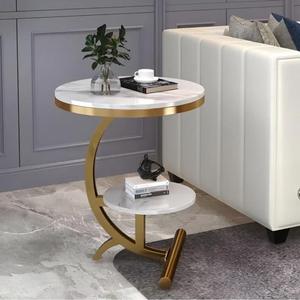 Modern <b>Marble</b> <b>Top</b> <b>Console</b> <b>Table</b> with Gold Metal Base Contemporary Accent Furniture - Product Image 3