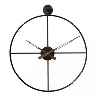 Horloge murale ronde grande en métal de style Art déco antique couleur or pour la décoration de salon