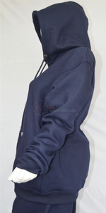 Ensemble de survêtement personnalisé bleu marine 100 % coton biologique à séchage rapide, vêtements de sport athlétiques, fabricant de survêtements de jogging, vente en gros, marque privée - Product Image 3
