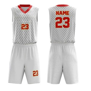 Ensemble de maillots de basket-ball personnalisés, blanc, rouge, numéro 23, col en V, sans manches, impression sublimée, unisexe, adulte, toutes saisons - Product Image 2
