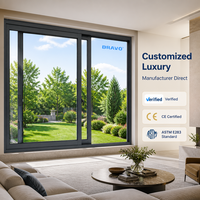 Ventanas Corredizas de Aislamiento Térmico de Aleación de Aluminio de 35.5'x35.5' con Malla de Acero Inoxidable para Cocina y Baño