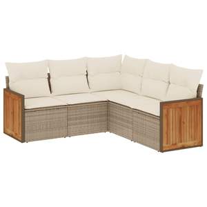 Conjunto de Sofás de Jardín de Ratán Sintético PE Beige y Acero con Recubrimiento en Polvo - Product Image 2