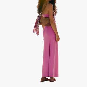 Women's Pink 2 Piece <b>Set</b> Sleeveless Tube Top With Maxi Long Skirt Casual Spring Summer Knitted Spandex Cotton Party Maxi <b>Sets</b> - Product Image 3