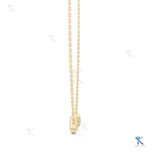 Lab Grown Diamond Pave Smile <b>Pendant</b> Necklace 14K 18K <b>Solid</b> <b>Gold</b> Luxury Women Curved Bar Jewelry Party Wedding - Product Image 4