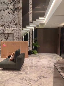 MiyaStone <b>Artificial</b> 3D Printed Calacatta Grey Quartz Big Slab for High-end Hotel & Villa Construction - Product Image 3