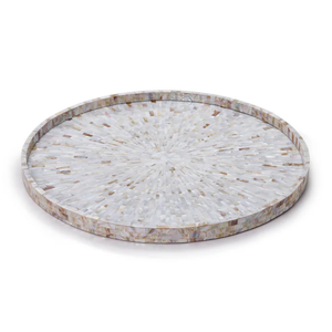 Bandeja Redonda de Concha de Capiz con Diseño Sunray, Adorno Costero Único, Elegante Decoración de Mesa, Bandeja para Servir, Venta al por Mayor - Product Image 2