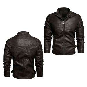 Premium Men's Genuine <b>Leather</b> <b>Jacket</b> with Stand Collar and Zipper Design Fashionable <b>jacket</b> with cowhide <b>leather</b> - Product Image 4