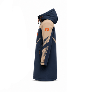 Vestes longues pour hommes, style motard, en textile, avec capuche, polyester/nylon, motif, fermeture éclair intégrale, logo, vestes longues en textile - Product Image 3