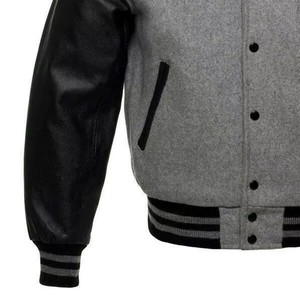 High Quality <b>Men</b> Varsity <b>Jacket</b> Custom College Letterman Baseball Coat Premium Wool <b>Leather</b> OEM ODM Sample Service - Product Image 1