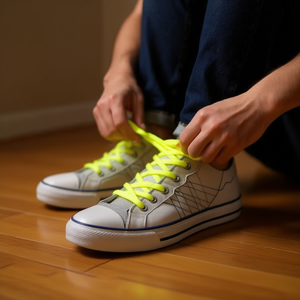 Laccio per scarpe Ilan 120 cm giallo fluorescente per sneakers - Product Image 2