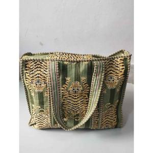 Sac fourre-tout matelassé en coton à imprimé animal fait main, sac de courses indien, sac à bandoulière réutilisable, sac de tous les jours en tissu bohème - Product Image 1