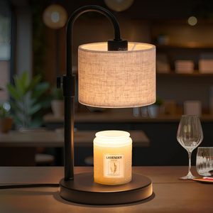 Lámpara Calentadora de Velas Eléctrica con Pantalla de Cristal, Base con Acabado en Latón, Superficie de Mármol Negro, Decoración para el Hogar, Aromaterapia, Uso en Interiores - Product Image 6