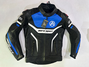 Blouson de moto en cuir personnalisé avec logo sur le devant, unisexe adulte, manches longues, respirant, anti-UV, grandes tailles, toutes saisons, 220g - Product Image 1