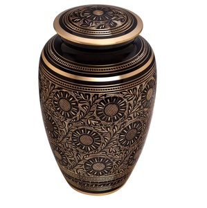 ทองคําดําทองเหลืองเผาศพ Urn & ของที่ระลึกมือแกะสลักคลาสสิกออกแบบอุปกรณ์ศพอนุสรณ์เถ้าความทรงจํา Urns สําหรับเถ้า - Product Image 3