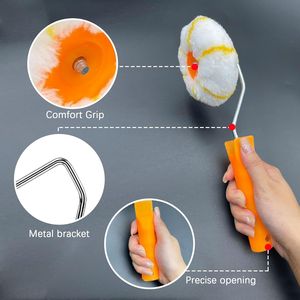 Kit de pintura inteligente con rodillo de pintura para tubos de superficie curva con barra de acero y marco para pintar tuberías y postes. - Product Image 3