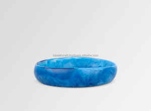 Grand bol de terre en résine bleu ciel tourbillon bols de service artisanaux pour la maison hôtel restaurant ou fête - Product Image 2