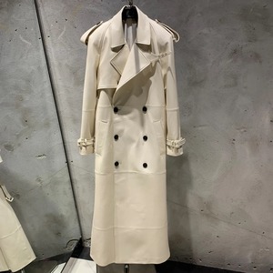 Stock manteau en cuir suédé pour femmes à double boutonnage longueur au sol en peau de mouton véritable avec fonction imperméable en peau d'agneau naturelle coupe-vent - Product Image 6