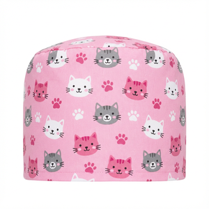 Gorro Quirúrgico con Botones para Doctoras y Enfermeras, Gorro para Cabello Largo y Cola de Caballo, Gorro Médico Dental de Algodón con Dibujos Animados para Mujeres - Product Image 3