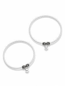 Tobillera Hecha a Mano con Cuentas de Plata y Dije de Corazón para Mujeres y Niñas, Joyería de Moda - Product Image 1