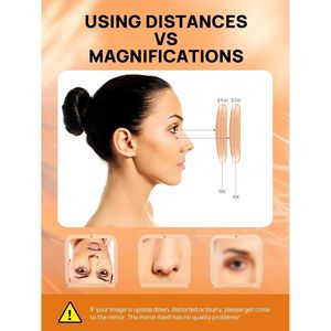 Folding <b>Compact</b> Makeup <b>Mirror</b> 1X/15X Magnification 30.5 Pocket Size Square Hand <b>Mirror</b> with Peach Fuzz for Travel - Product Image 4