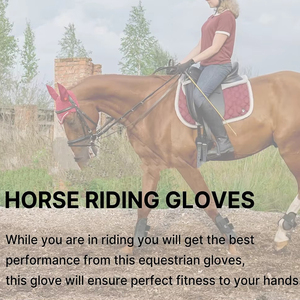 Customize Color And Size Leather Breathable Drawstring Closure Horse Riding Gloves For Youth Summer Outdoor Sports <b>Equestrian</b> - Product Image 6