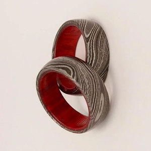 Anillo de Compromiso de Acero de Damasco, Joyería Artesanal Hecha a Mano, Diseño Personalizado para Hombres y Mujeres, Anillo de Acero de Damasco Hecho a Mano - Product Image 3