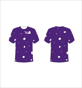 T-shirt à manches courtes pour homme, motif à pois violets, impression par sublimation, respirant, coupe classique, col rond, vêtement décontracté - Product Image 1