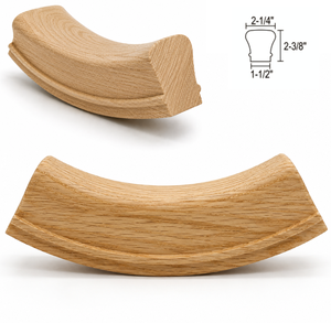 Raccord de connexion pour main courante en bois massif, longueur 9 1/4 po, design traditionnel, fixation murale - Product Image 1