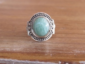 Anillo de Amazonita Natural con Plata, Anillo de Piedra Preciosa Hecho a Mano Único para Uso Diario - Product Image 4