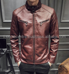 Blouson en cuir avec logo sur mesure pour hommes OEM Service Blouson d'hiver à fermeture éclair pour hommes Blouson en cuir pour hommes - Product Image 5
