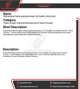 คีมหนีบผ่าตัดขนาดเล็ก ด้ามแบน ไม่มีตัวล็อค เครื่องมือผ่าตัด สแตนเลสสตีล ความแม่นยำสูง สำหรับการแพทย์ - Product Image 5