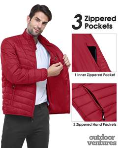 Chaqueta Acolchada Informal de Invierno con Estampado Personalizado, Transpirable y de Secado Rápido, Cuello Alto, 100% Poliéster - Product Image 1