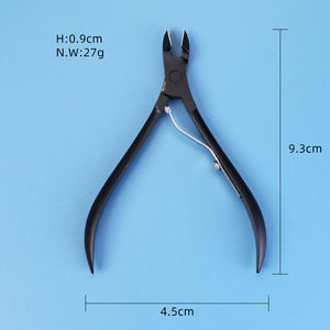 New Professional Stainless Steel Curved Cuticle Nippers <b>Remover</b> <b>Tool</b> Wide Jaw Opening for Finger Black Cuticle Clippers ANAAIF - Product Image 6