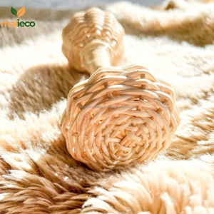 Fait à la main Boho Double hochet musical en osier rotin Shaker bébé pépinière infantile accessoire avec Style bohème jouet Style Shakers - Product Image 3