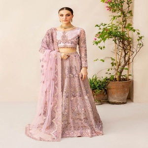 Ramsha volumen boda pesado bordado Organza 3 piezas boda Vestido paquistaní para mujeres Lehenga Choli paquistaní Salwar Kameez - Product Image 2