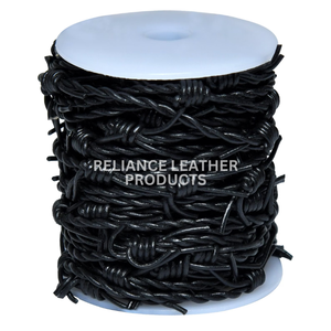 2mm Black Shine Leather Barbed <b>Wire</b> Cord Twisted Cowhide Jewelry Cord for Bracelet Necklace DIY Jewelry Making Premium <b>Craft</b> - Product Image 6