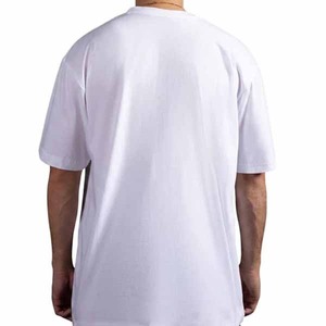 เสื้อยืดคอกลมแขนสั้นผู้ชาย สีขาว ทรงปกติ ผ้าเจอร์ซีย์คอตตอน 100% สีพื้นลำลอง พิมพ์โลโก้ด้านหน้า ระบายอากาศได้ดี ไซส์ใหญ่ - Product Image 5